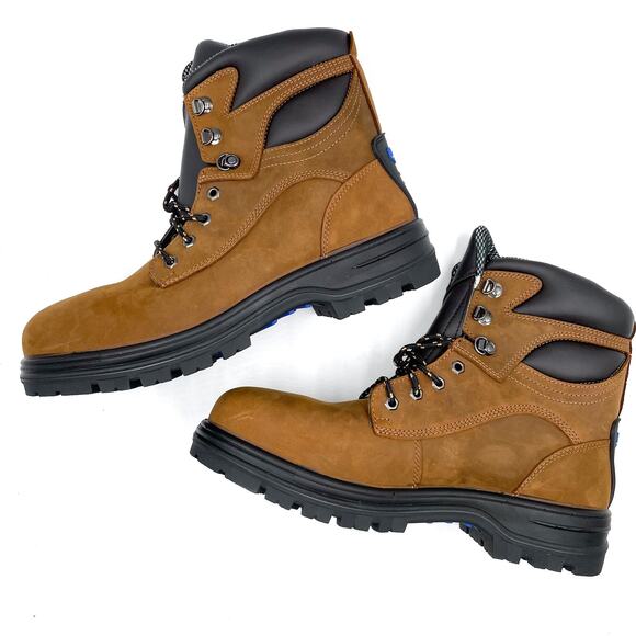 Blundstone 143 Safety Work Boots Crazy Horse Brown Lace Up Sz 14 US Men's - Picture 6 of 10